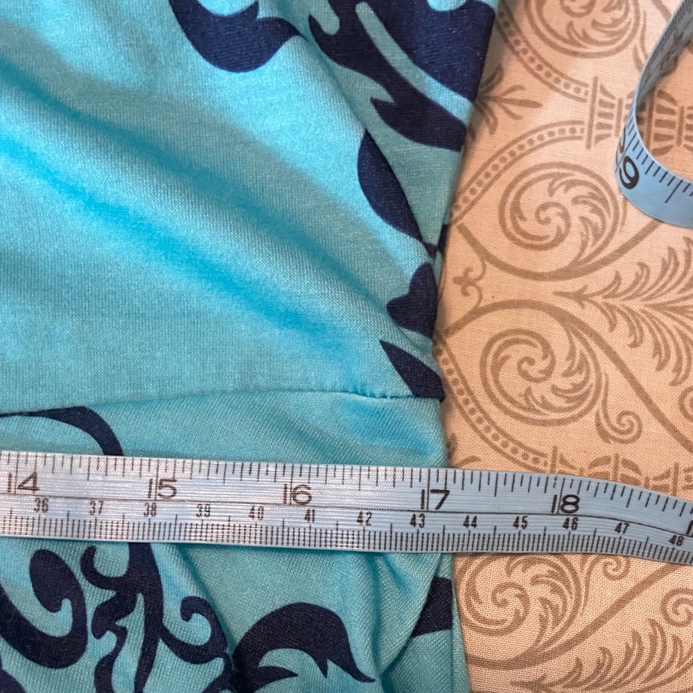 3/$12 Fensace Blue Filigree Damask Skater Dress Tank Midi Sundress XL XLarge - Picture 3 of 12